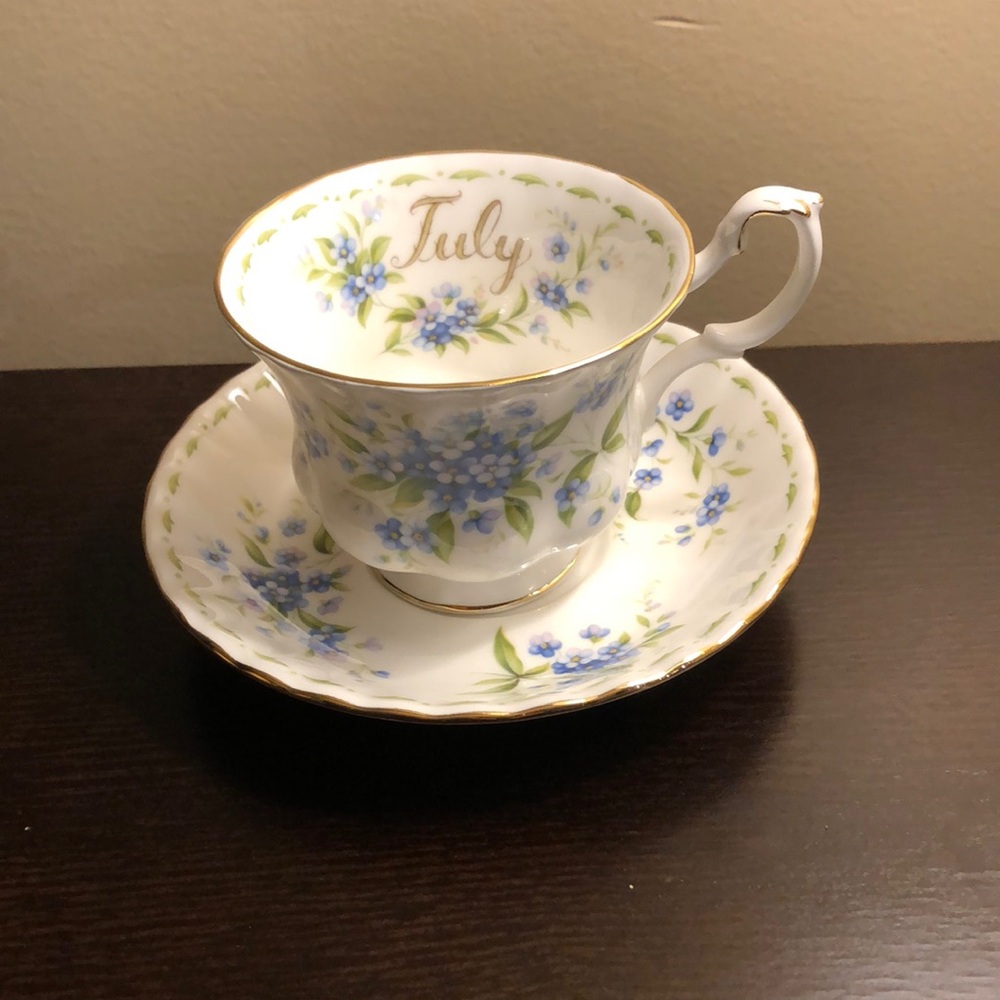 Vintage Royal Albert Forget Me Not / July Tea Cup and Saucer